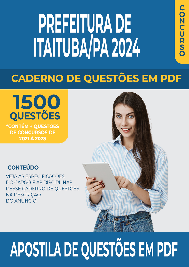 Apostila de Questões para Concurso da Prefeitura de Itaituba/PA 2024 para Professor de Geografia - Mais de 1.500 Questões Gabaritadas | loja123shop
