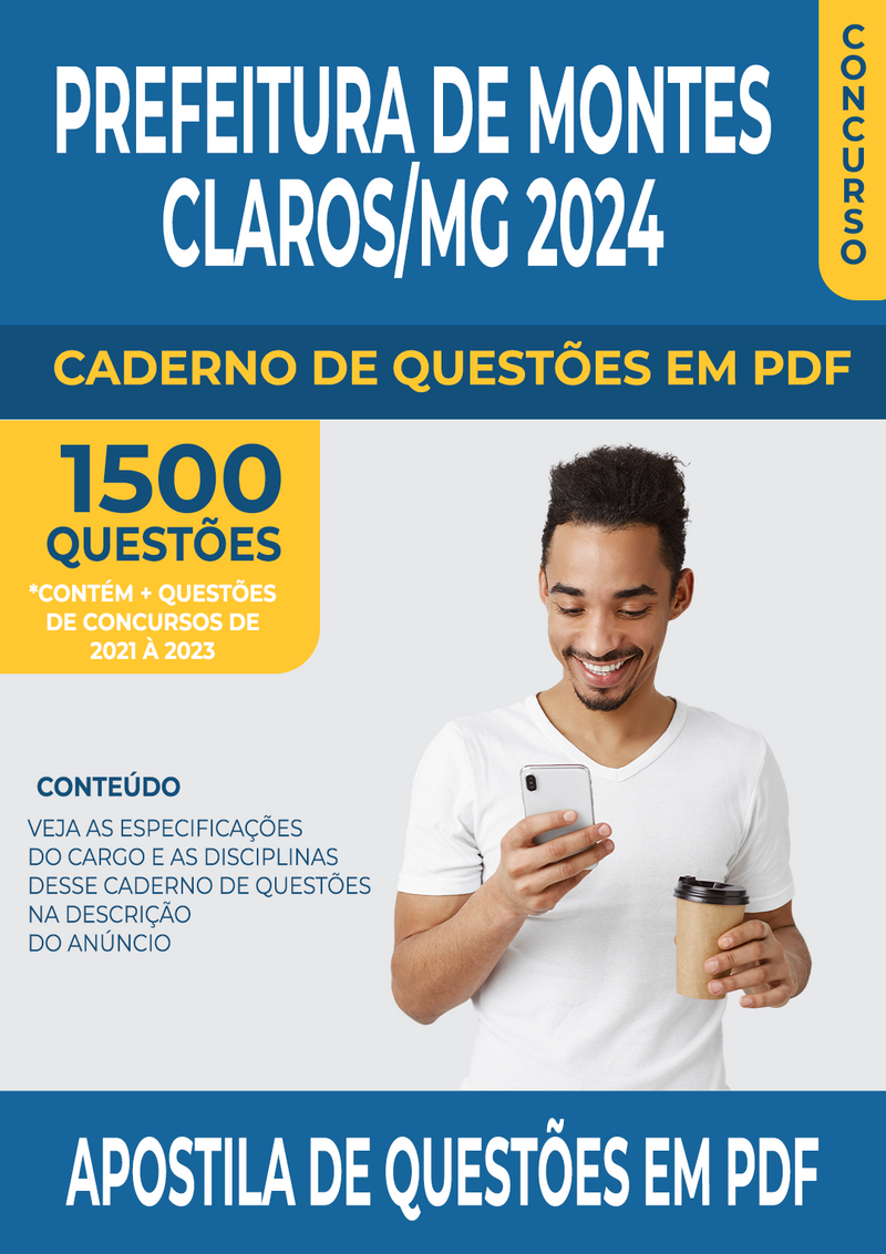 Apostila de Questões para Concurso da Prefeitura de Montes Claros/MG 2024 para Professor de Inglês - Mais de 1.500 Questões Gabaritadas | loja123shop