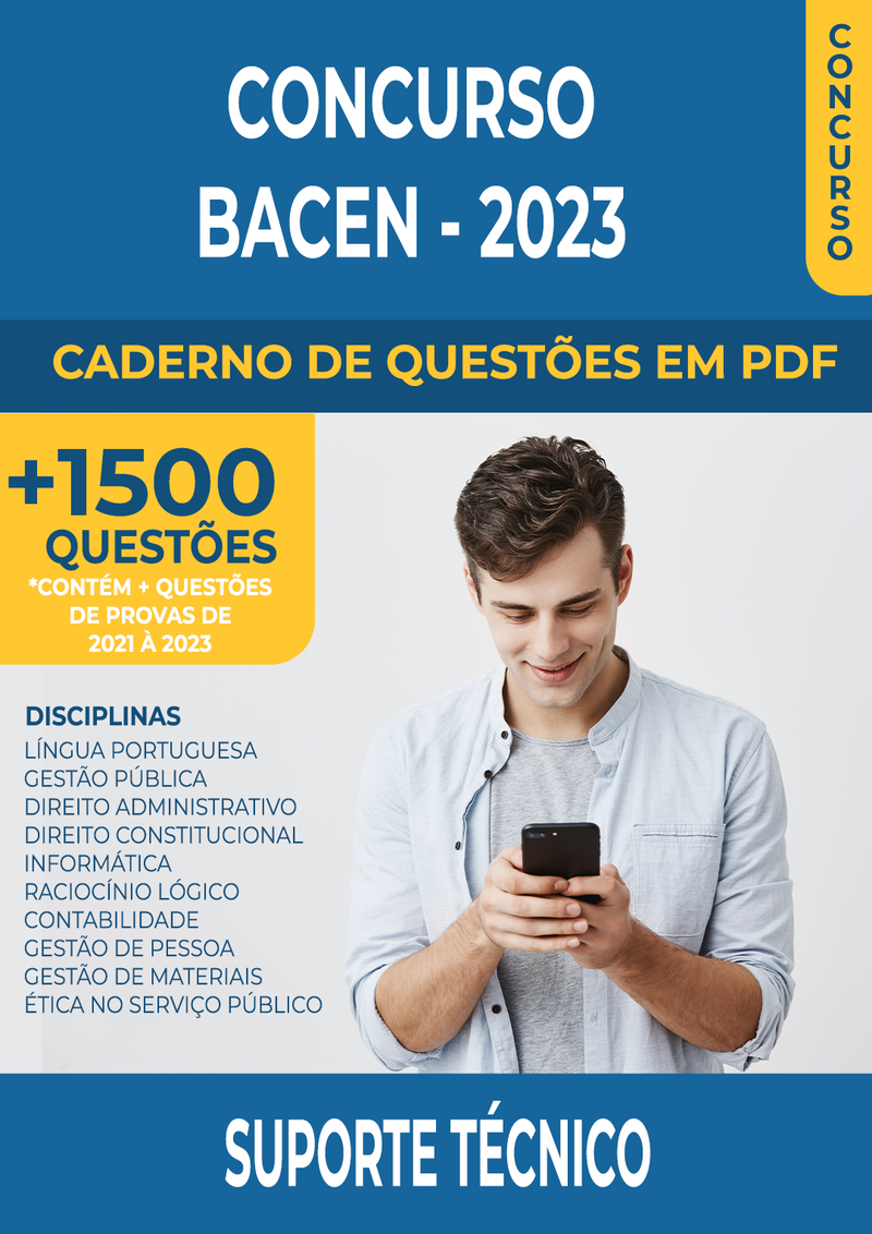 Apostila de Questões para o Concurso do BACEN 2023 para Suporte Técnico - Mais de 1.500 Questões Gabaritadas | loja123shop