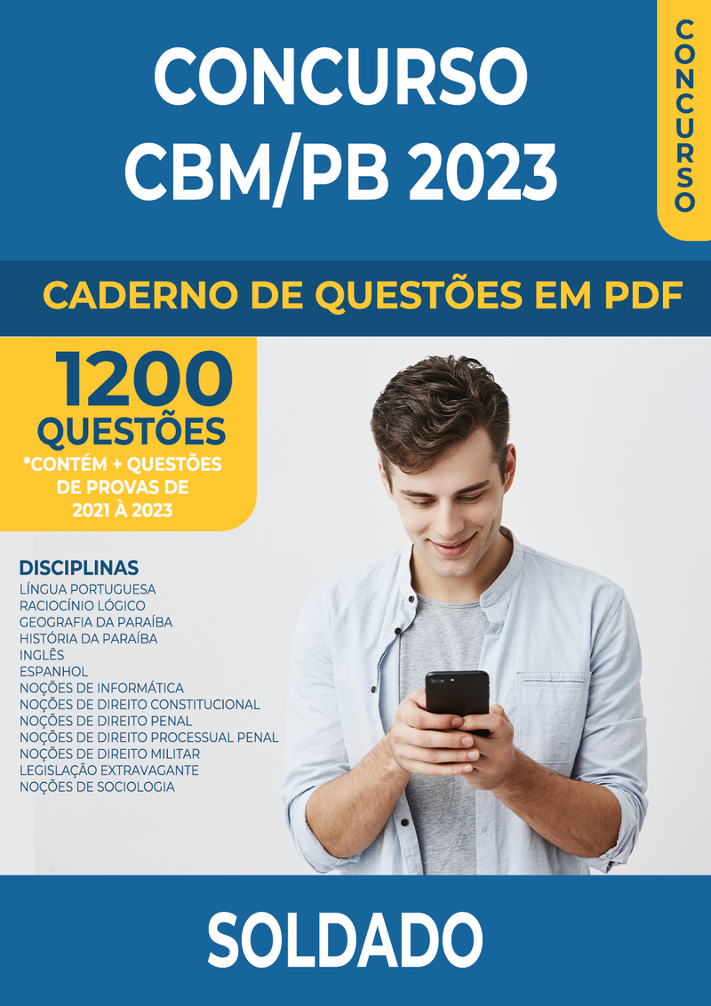 Apostila de Questões para o Concurso do CBM/PB 2023 para Soldado - Mais de 1.200 Questões Gabaritadas | loja123shop