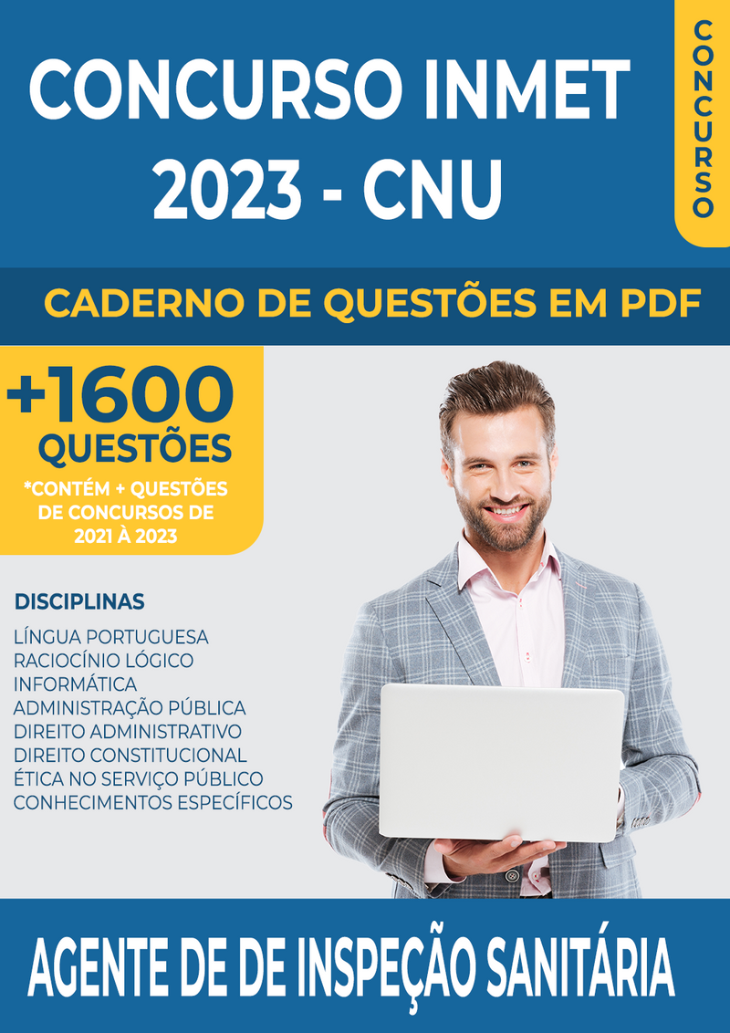 Apostila de Questões para o Concurso da INMET 2023 - CNU - para Agente de Inspeção Sanitária - Mais de 1.600 Questões Gabaritadas | loja123shop
