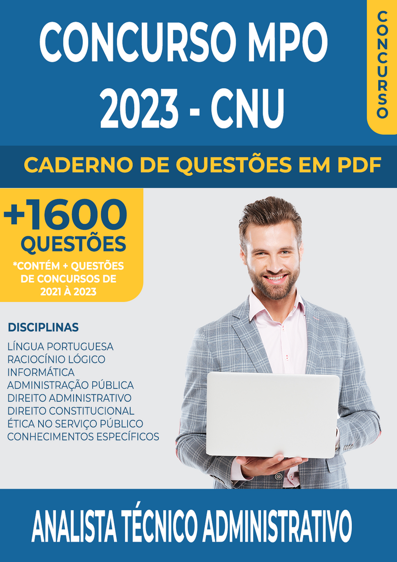 Apostila de Questões para o Concurso do MPO 2023 - CNU - para Analista Técnico Administrativo - Mais de 1.600 Questões Gabaritadas | loja123shop