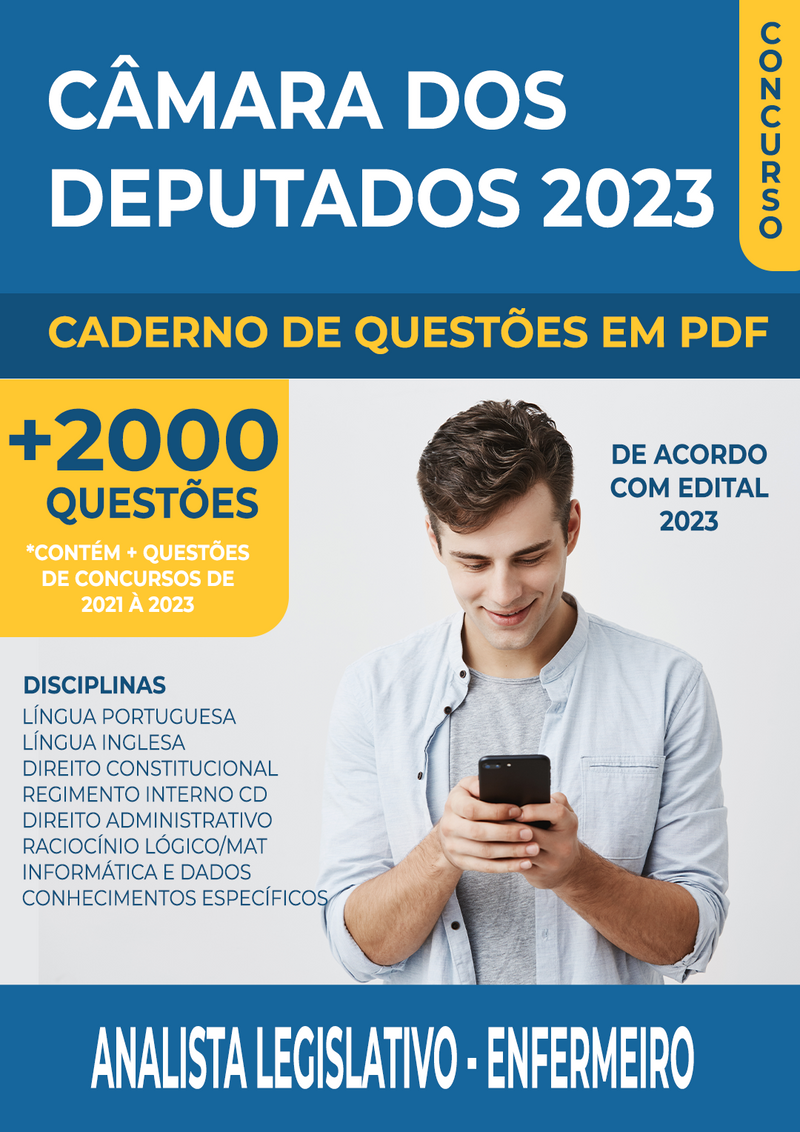 Apostila de Questões para o Concurso da Câmara dos Deputados 2023 para Enfermeiro - Mais de 2.000 Questões | loja123shop