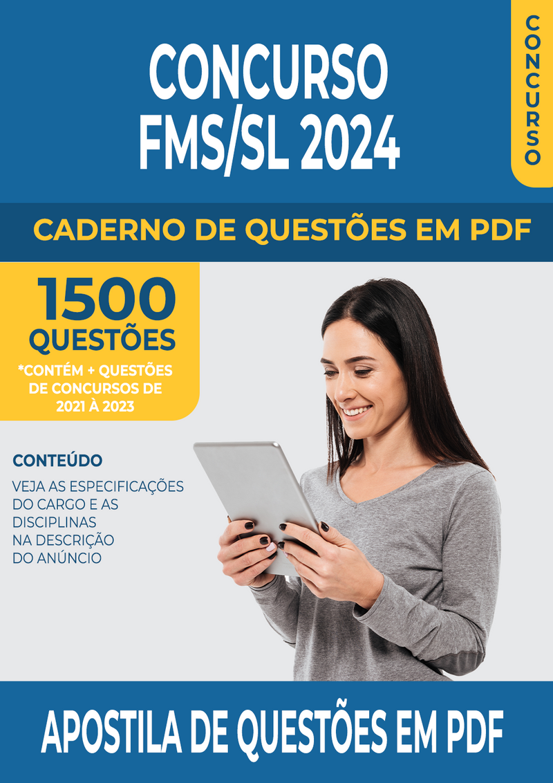 Apostila de Questões para Concurso da FMS/SL - Fundação Municipal de Saúde de São Leopoldo/RS 2024 para Psicólogo - Mais de 1.500 Questões Gabaritadas | loja123shop