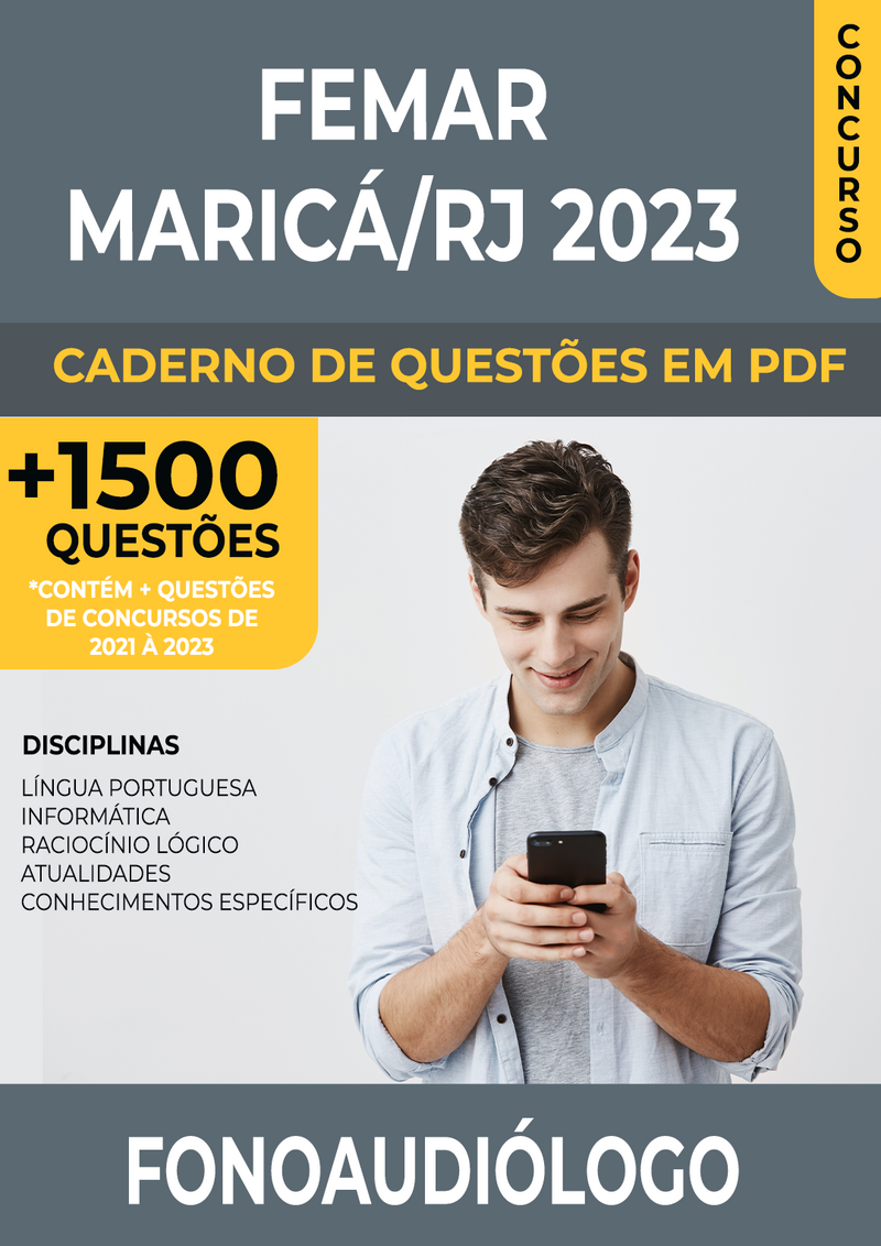 Apostila de Questões para Concurso FEMAR Maricá/RJ 2023 para Fonoaudiólogo - Mais de 1.500 Questões Gabaritadas | loja123shop