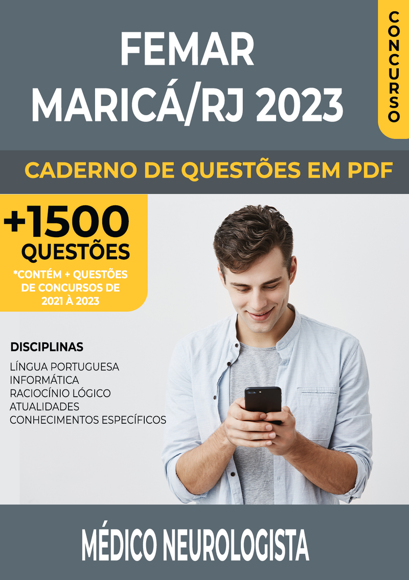 Apostila de Questões para Concurso FEMAR Maricá/RJ 2023 para Médico Neurologista- Mais de 1.500 Questões Gabaritadas | loja123shop