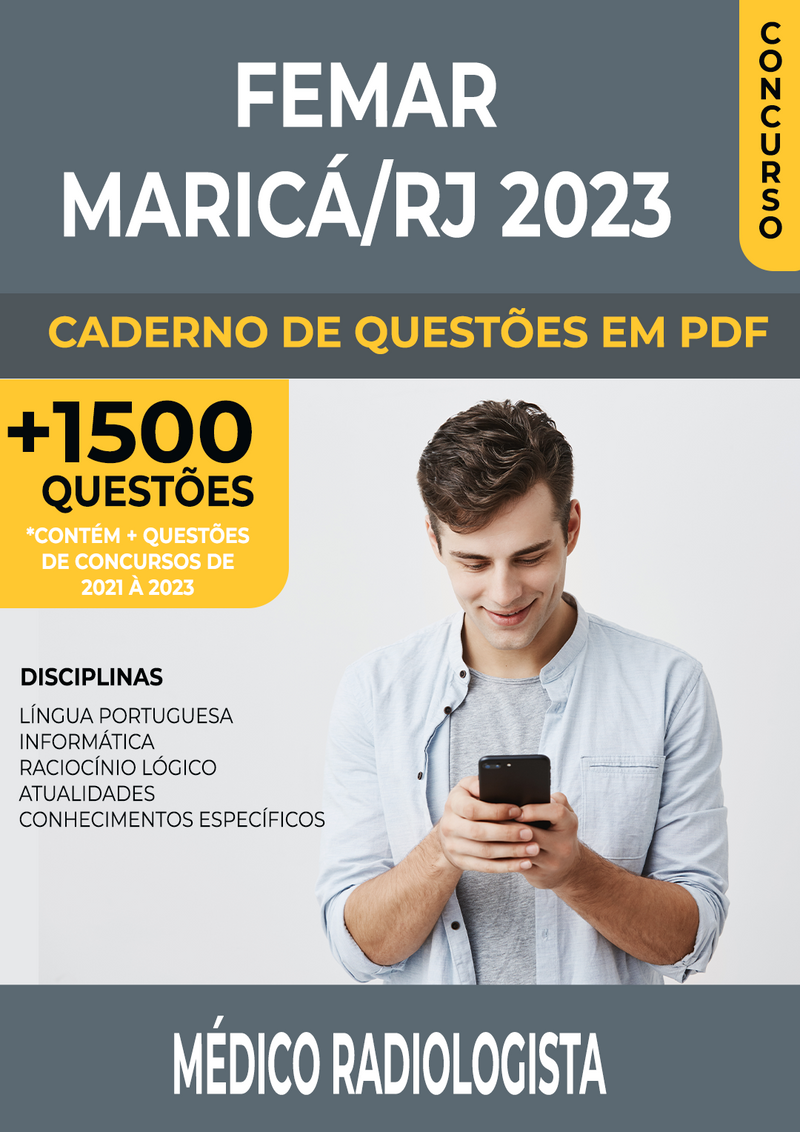 Apostila de Questões para Concurso FEMAR Maricá/RJ 2023 para Médico Radiologista - Mais de 1.500 Questões Gabaritadas | loja123shop