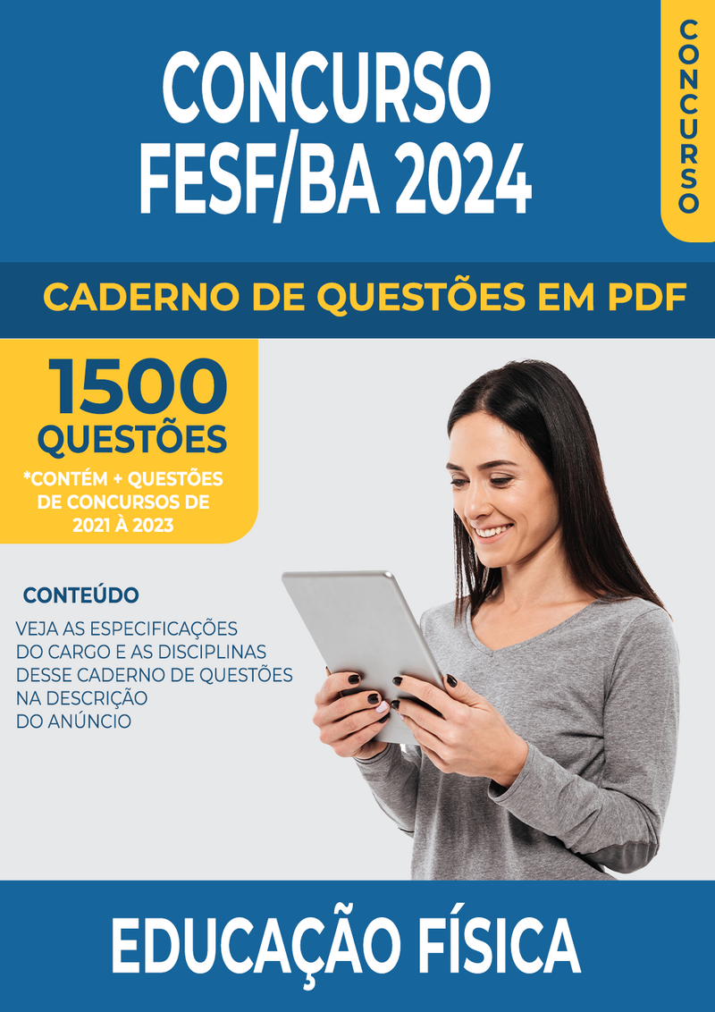 Apostila de Questões para o Concurso da FESF/BA 2024 para Residência em Saúde da Família - Educação Física - 1.500 Questões Gabaritadas | loja123shop