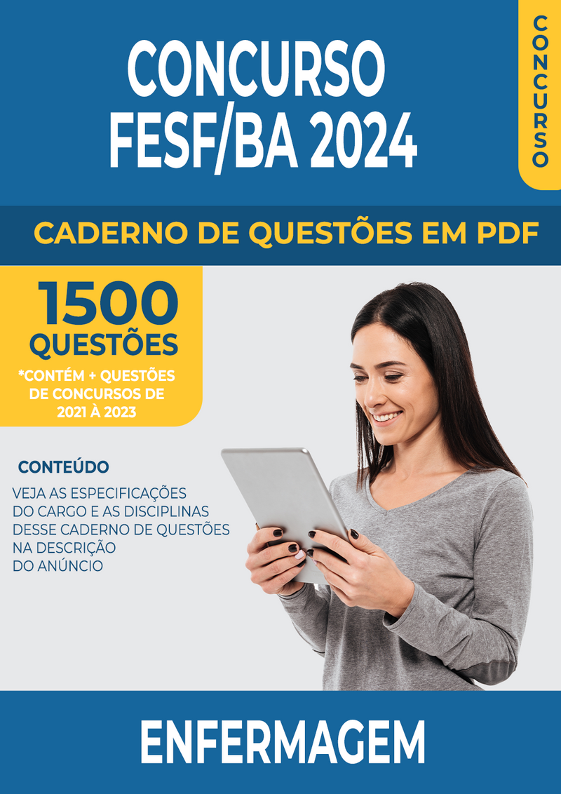 Apostila de Questões para o Concurso da FESF/BA 2024 para Residência em Saúde da Família - Enfermagem - 1.500 Questões Gabaritadas | loja123shop