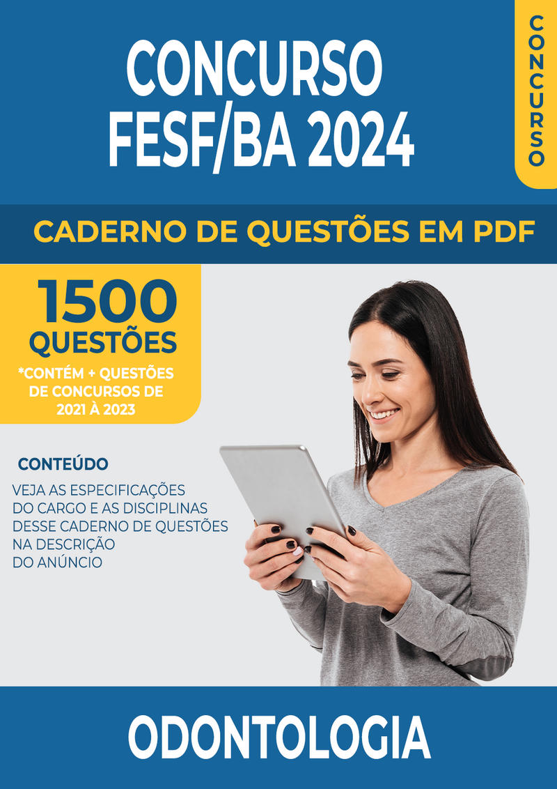 Apostila de Questões para o Concurso da FESF/BA 2024 para Residência em Saúde da Família - Odontologia - 1.500 Questões Gabaritadas | loja123shop