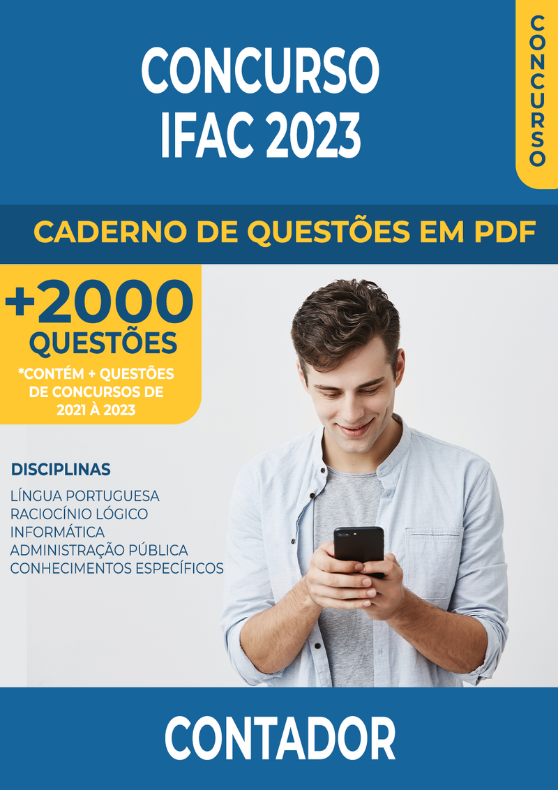 Apostila de Questões para Concurso do IFAC 2023 para Contador - Mais de 2.000 Questões Gabaritadas | loja123shop