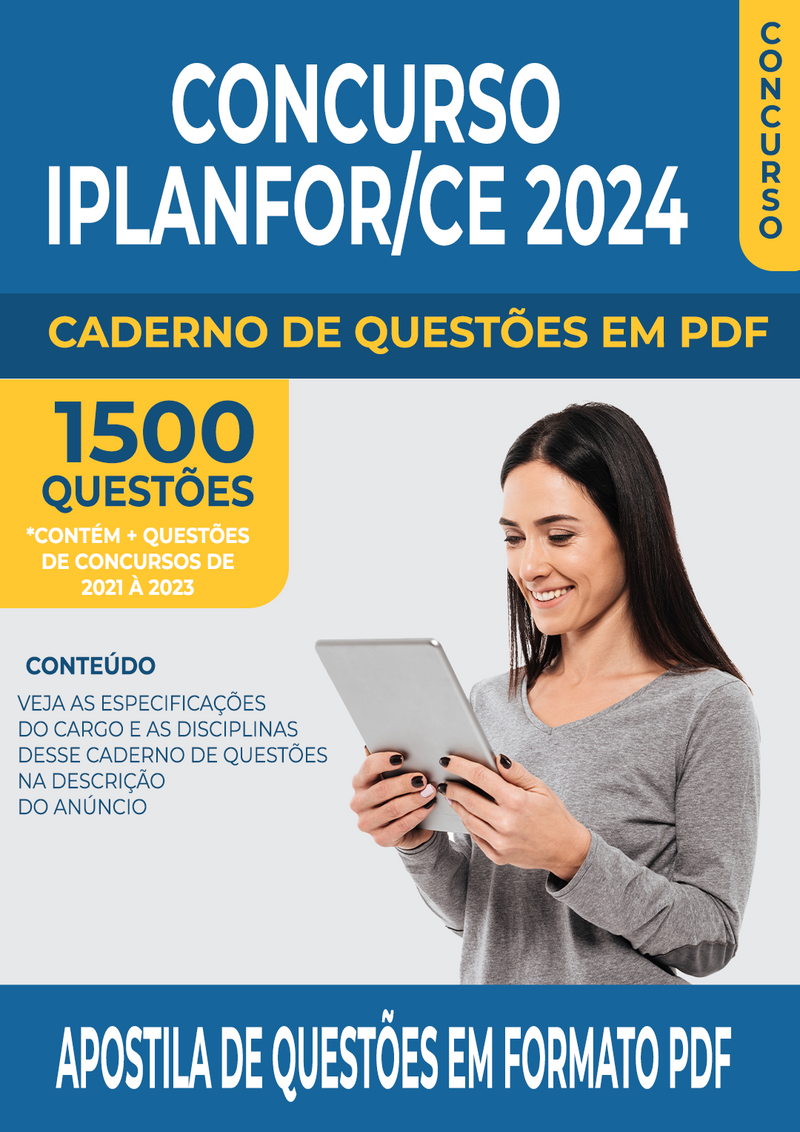 Apostila de Questões para Concurso da IPLANFOR/CE 2024 para Diversos Cargos - Mais de 1.500 Questões Gabaritadas | loja123shop