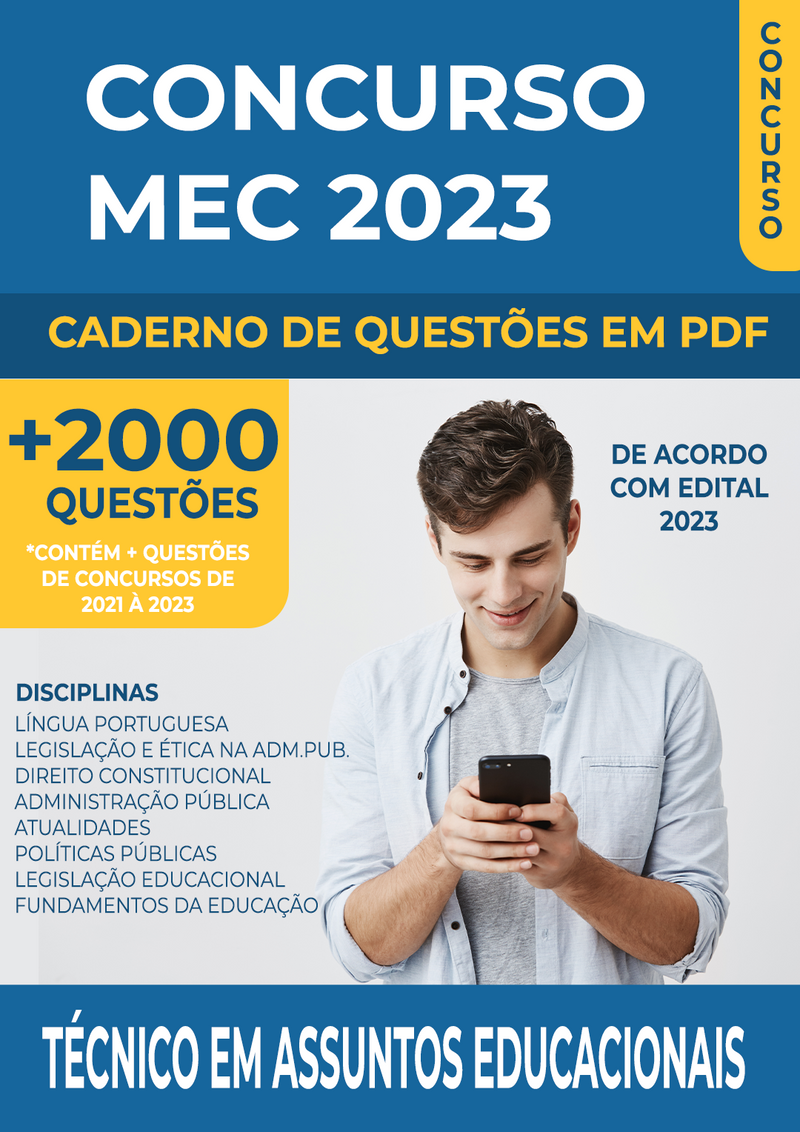 Apostila de Questões para o Concurso do MEC 2023 para Técnico em Assuntos Educacionais - Mais de 2.000 Questões | loja123shop