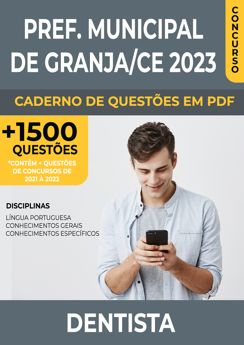 Apostila de Questões para Concurso da Prefeitura Municipal de Granja/CE 2023 para Dentista - Mais de 1.500 Questões Gabaritadas | loja123shop