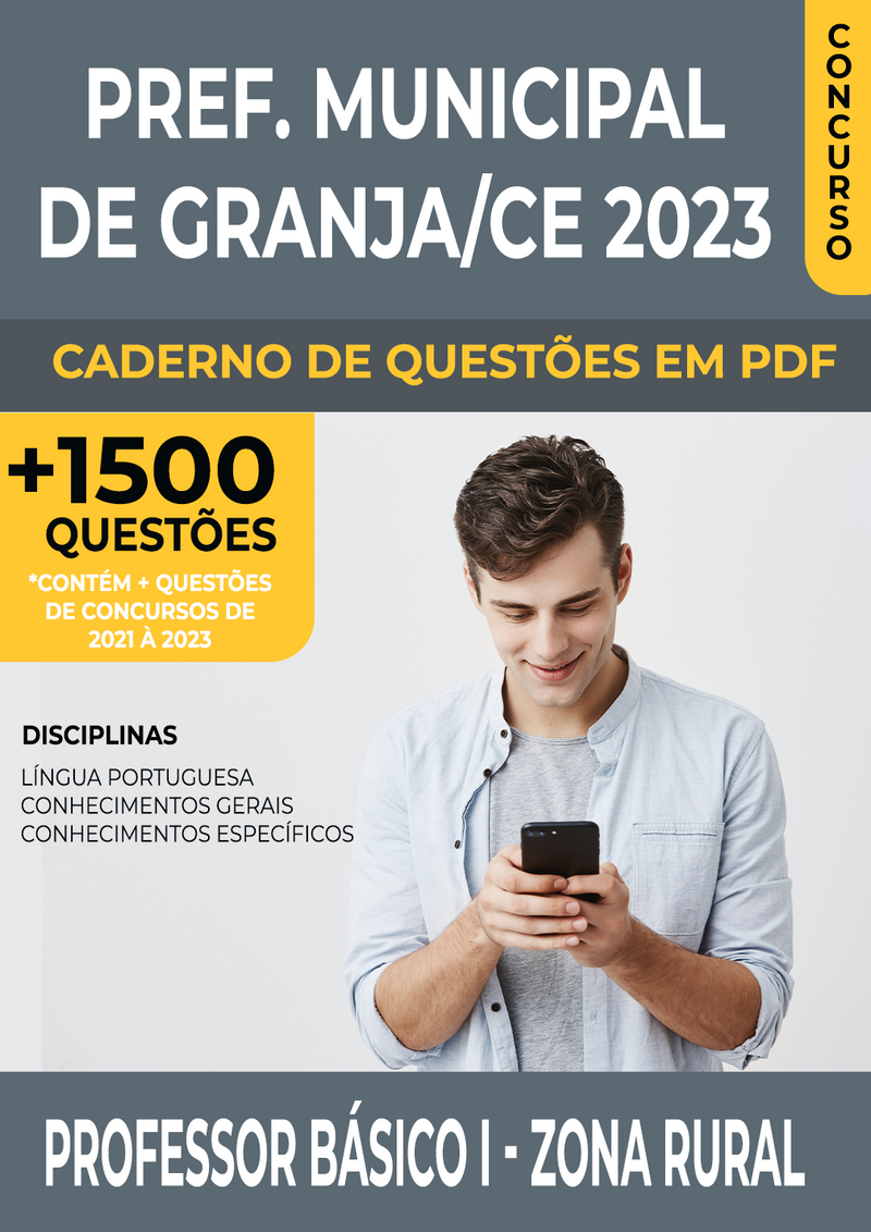 Apostila de Questões para Concurso da Prefeitura Municipal de Granja/CE 2023 para Professor Básico I - Zona Rural - Mais de 1.500 Questões Gabaritadas | loja123shop