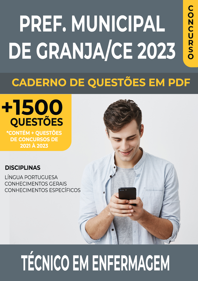 Apostila de Questões para Concurso da Prefeitura Municipal de Granja/CE 2023 para Técnico em Enfermagem - Mais de 1.500 Questões Gabaritadas | loja123shop