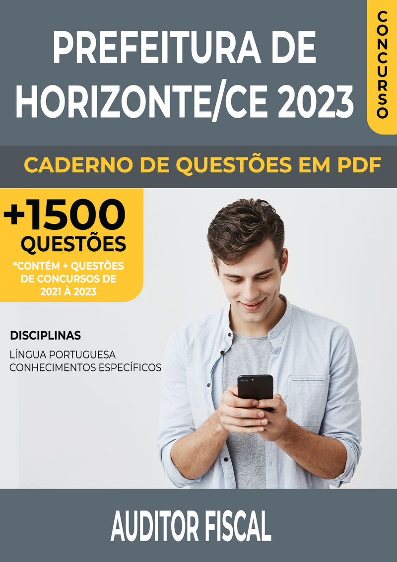 Apostila de Questões para Concurso da Prefeitura de Horizonte/CE 2023 para Auditor Fiscal - Mais de 1.500 Questões Gabaritadas | loja123shop