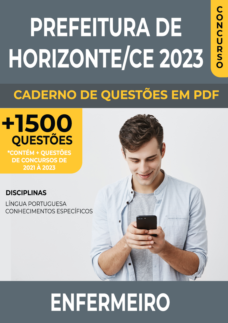 Apostila de Questões para Concurso da Prefeitura de Horizonte/CE 2023 para Enfermeiro - Mais de 1.500 Questões Gabaritadas | loja123shop