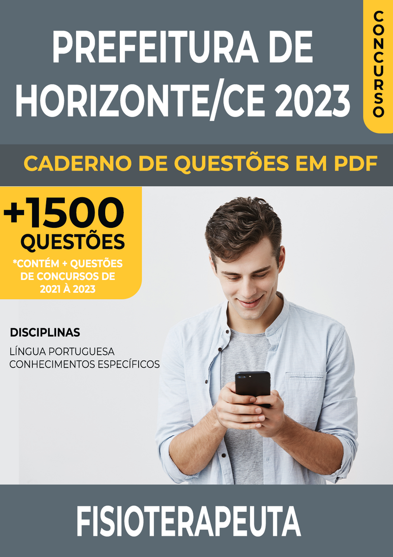 Apostila de Questões para Concurso da Prefeitura de Horizonte/CE 2023 para Fisioterapeuta - Mais de 1.500 Questões Gabaritadas | loja123shop