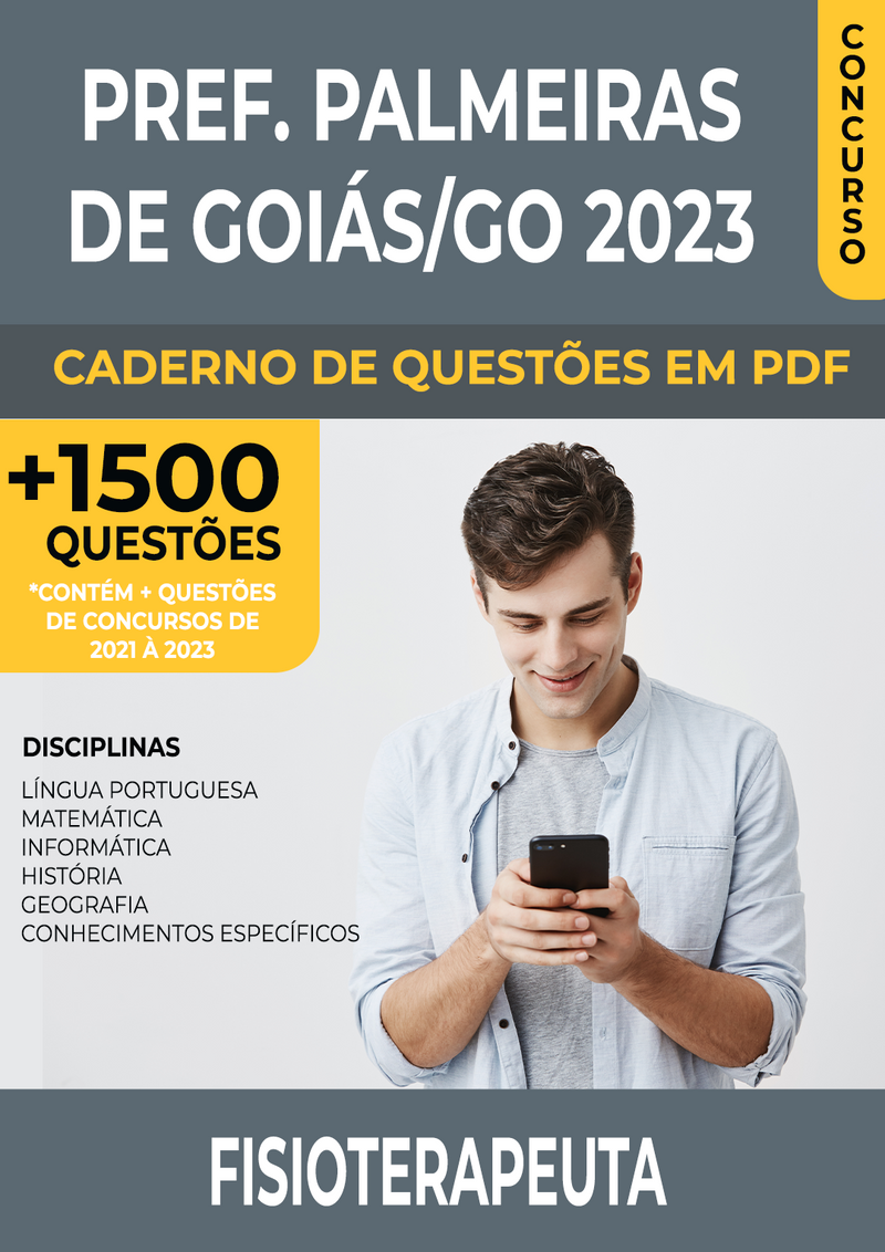 Apostila de Questões para Concurso da Prefeitura de Palmeiras de Goiás/GO 2023 para Fisioterapeuta - Mais de 1.500 Questões Gabaritadas | loja123shop