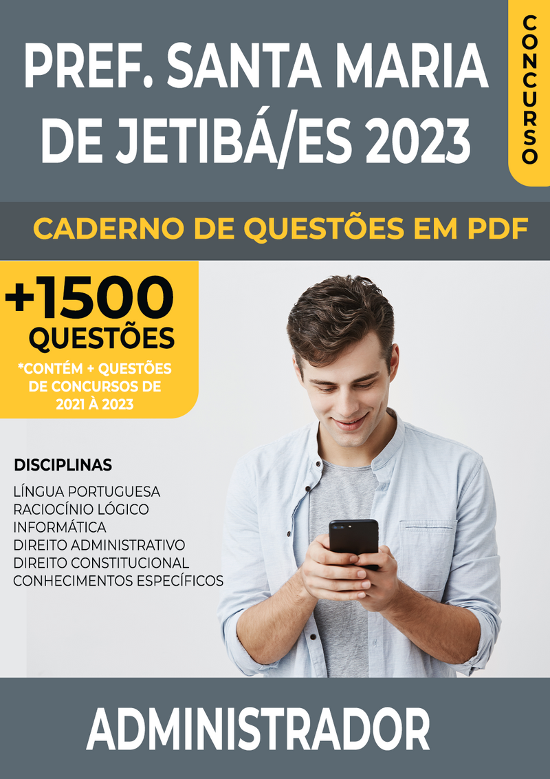 Apostila de Questões para Concurso da Prefeitura de Santa Maria de Jetibá/ES 2023 para Administrador - Mais de 1.500 Questões Gabaritadas | loja123shop