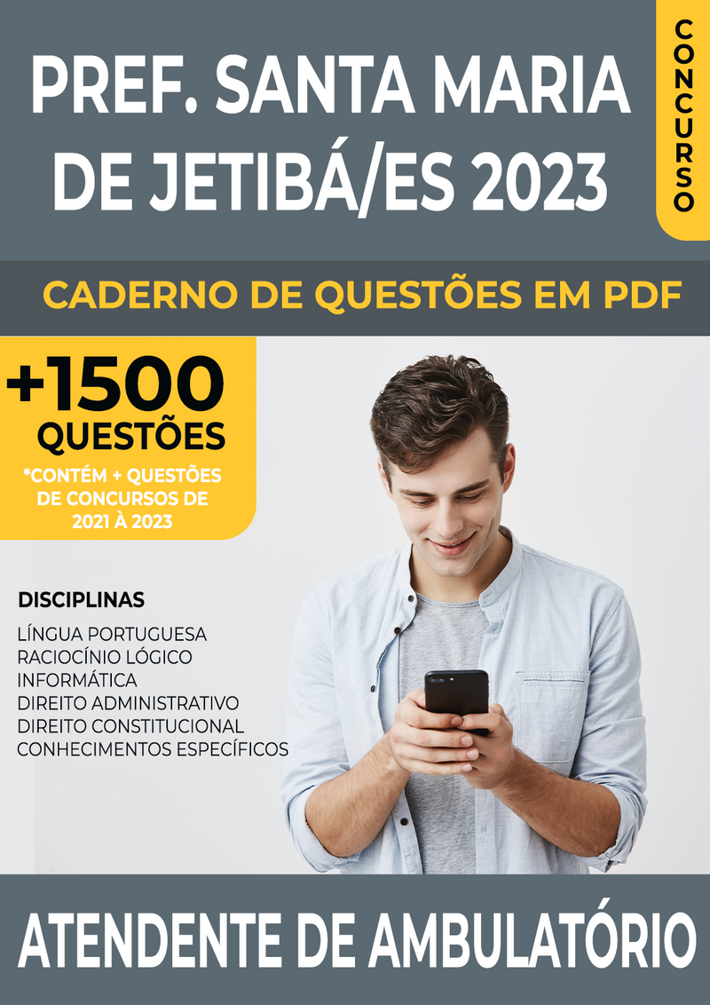 Apostila de Questões para Concurso da Prefeitura de Santa Maria de Jetibá/ES 2023 para Atendente de Ambulatório - Mais de 1.500 Questões Gabaritadas | loja123shop