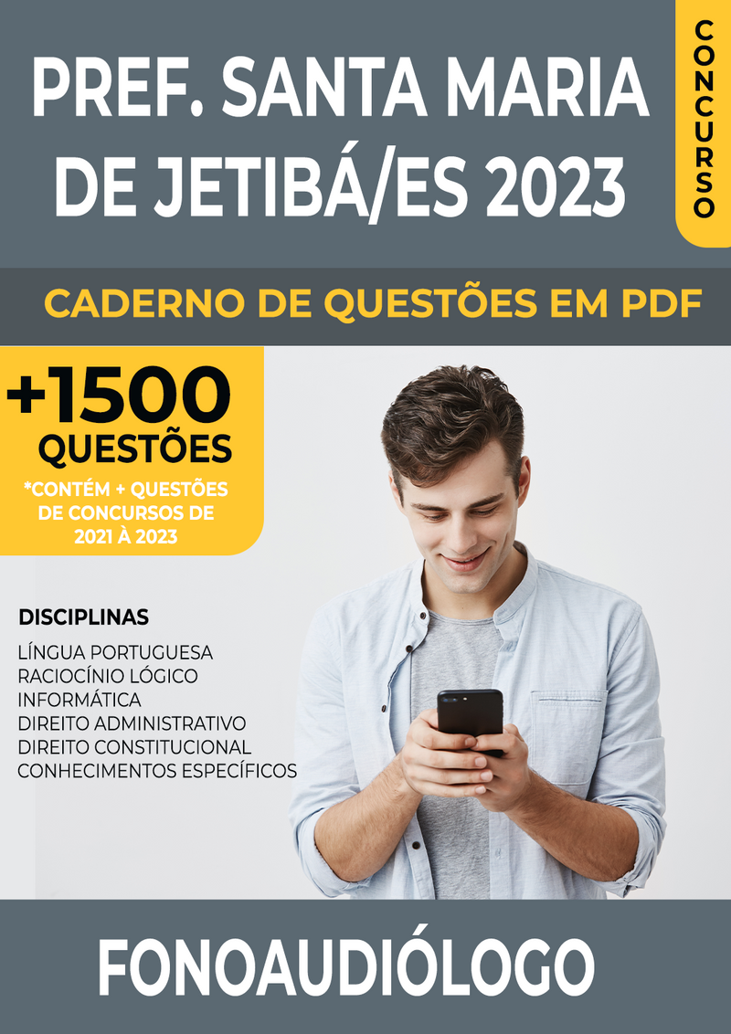 Apostila de Questões para Concurso da Prefeitura de Santa Maria de Jetibá/ES 2023 para Fonoaudiólogo - Mais de 1.500 Questões Gabaritadas | loja123shop