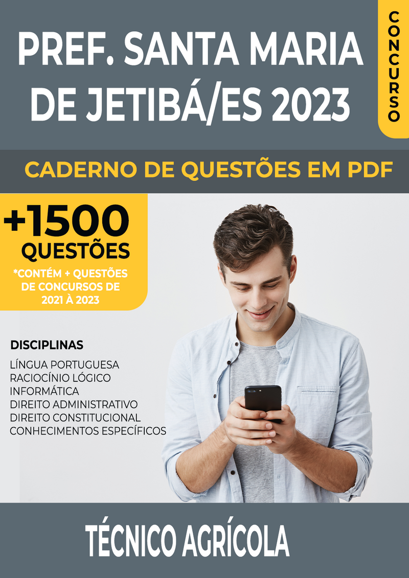 Apostila de Questões para Concurso da Prefeitura de Santa Maria de Jetibá/ES 2023 para Técnico Agrícola - Mais de 1.500 Questões Gabaritadas | loja123shop