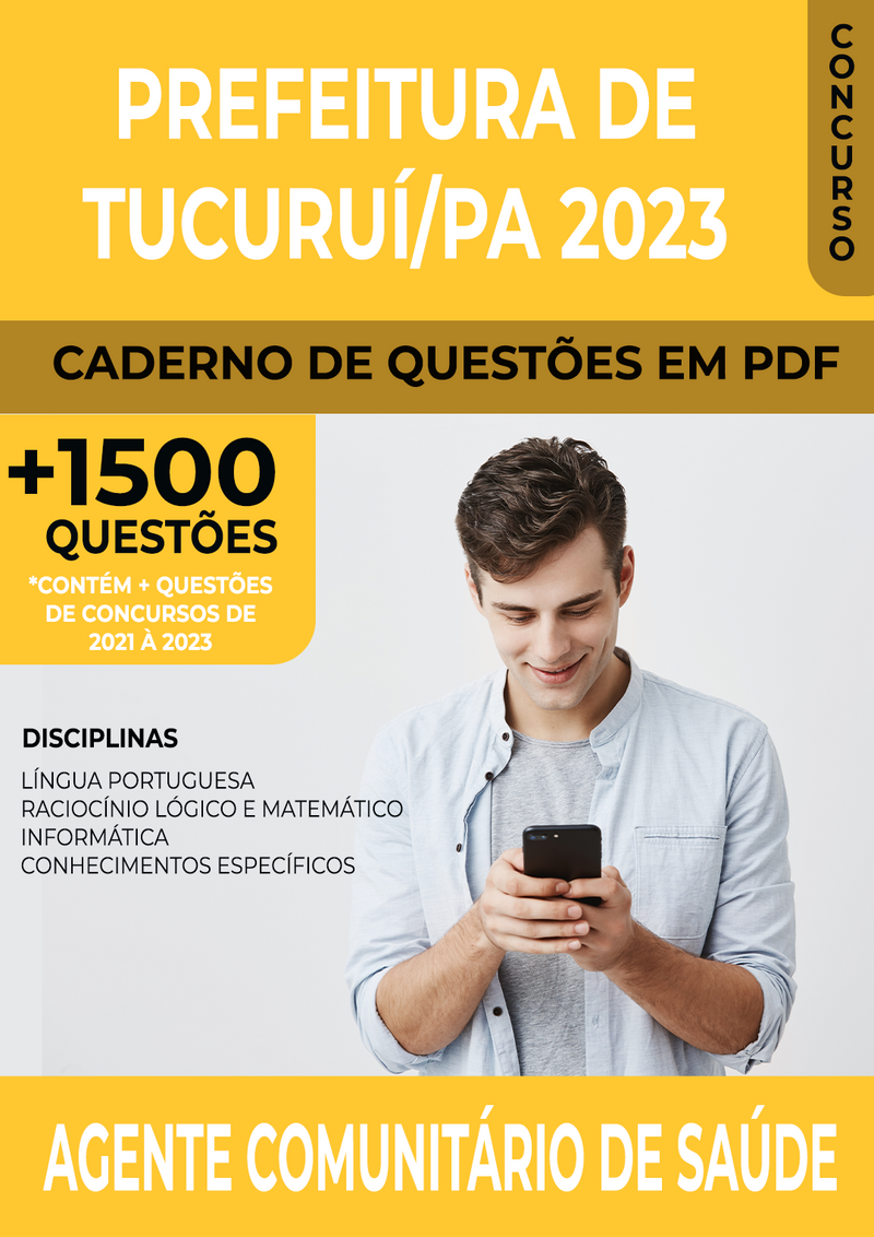 Apostila de Questões para Concurso da Prefeitura de Tucuruí/PA 2023 para Agente Comunitário de Saúde - Mais de 1.500 Questões Gabaritadas | loja123shop