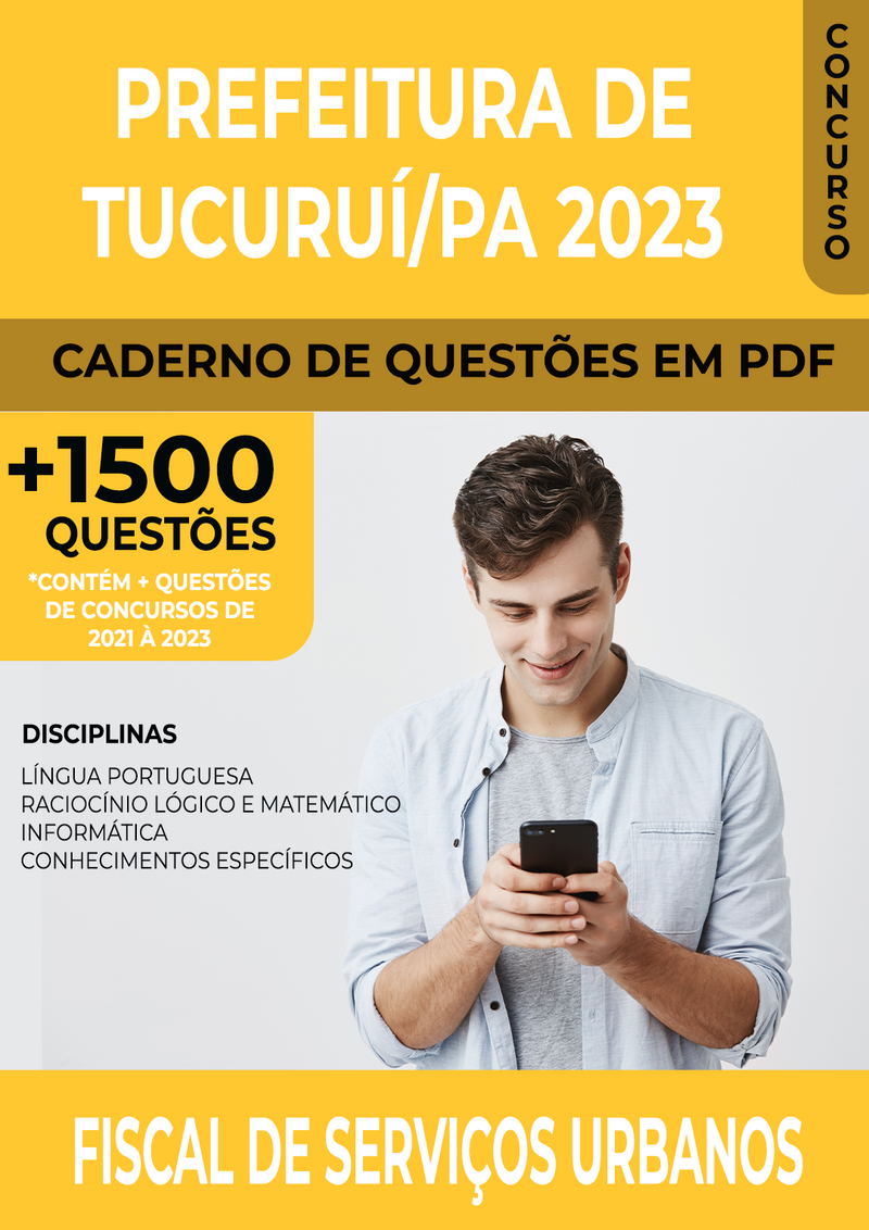 Apostila de Questões para Concurso da Prefeitura de Tucuruí/PA 2023 para Fiscal de Serviços Urbanos - Mais de 1.500 Questões Gabaritadas | loja123shop