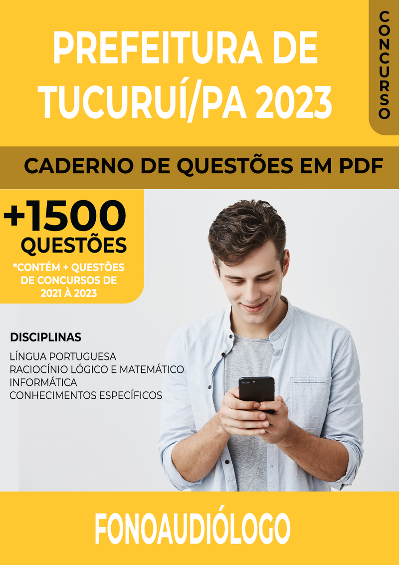 Apostila de Questões para Concurso da Prefeitura de Tucuruí/PA 2023 para Fonoaudiólogo - Mais de 1.500 Questões Gabaritadas | loja123shop