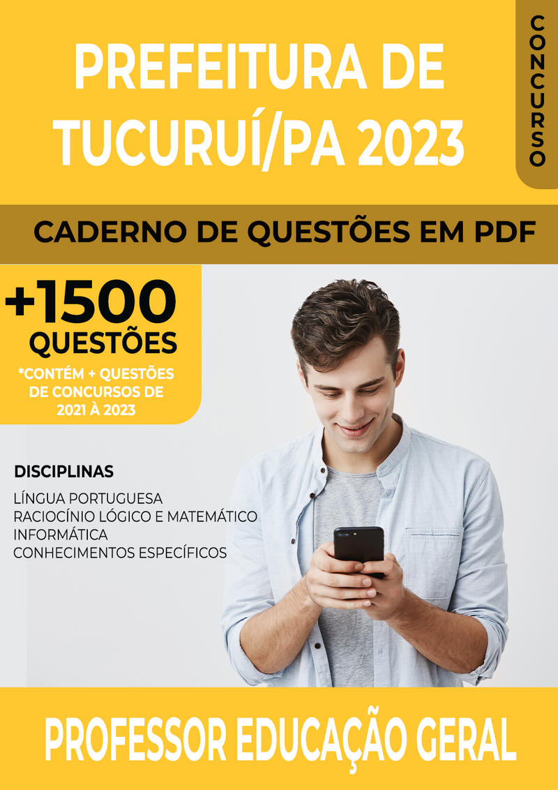 Apostila de Questões para Concurso da Prefeitura de Tucuruí/PA 2023 para Professor Educação Geral - Mais de 1.500 Questões Gabaritadas | loja123shop