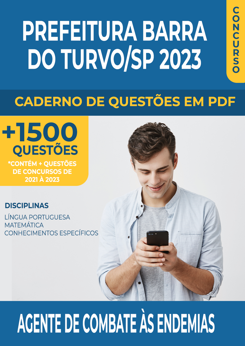 Apostila de Questões para Concurso da Prefeitura de Barra do Turvo/SP 2023 para Agente de Combate às Endemias - Mais de 1.500 Questões Gabaritadas | loja123shop