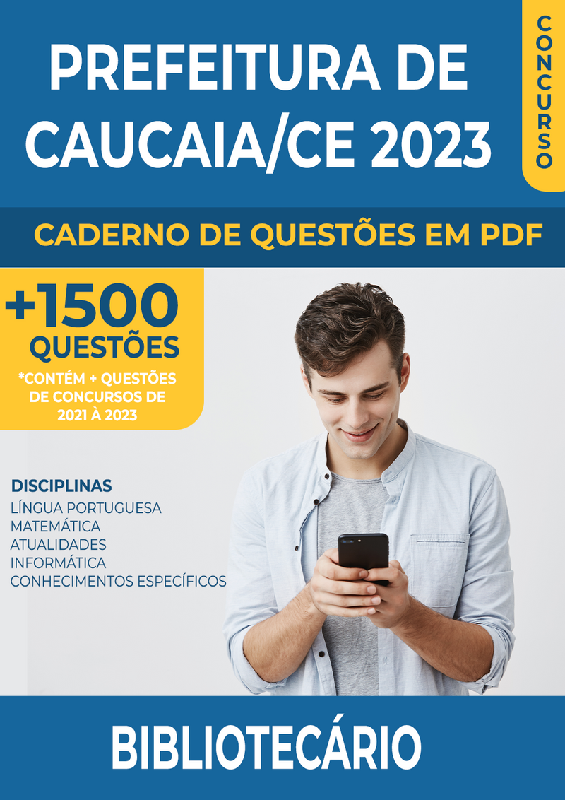 Apostila de Questões para o Concurso da Prefeitura de Caucaia/CE 2023 para Bibliotecário - Mais de 1.500 Questões Gabaritadas | loja123shop