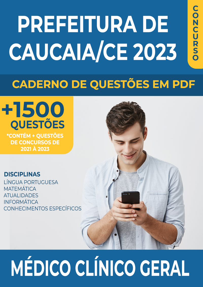 Apostila de Questões para o Concurso da Prefeitura de Caucaia/CE 2023 para Médico Clínico Geral - Mais de 1.500 Questões Gabaritadas | loja123shop