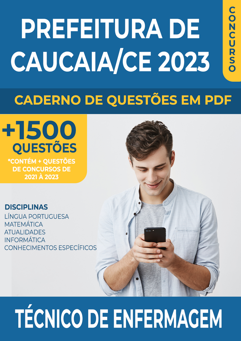 Apostila de Questões para o Concurso da Prefeitura de Caucaia/CE 2023 para Técnico de Enfermagem - Mais de 1.500 Questões Gabaritadas | loja123shop