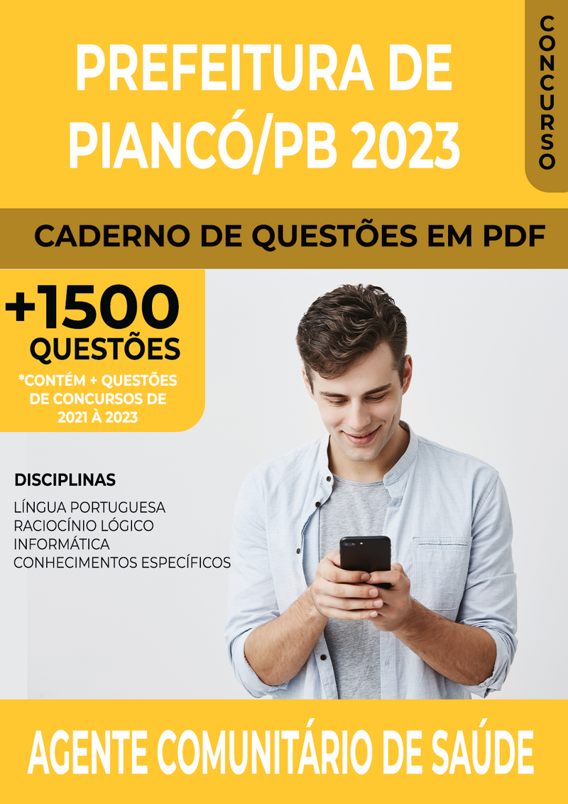 Apostila de Questões para Concurso da Prefeitura de Piancó/PB 2023 para Agente Comunitário de Saúde - Mais de 1.500 Questões Gabaritadas | loja123shop