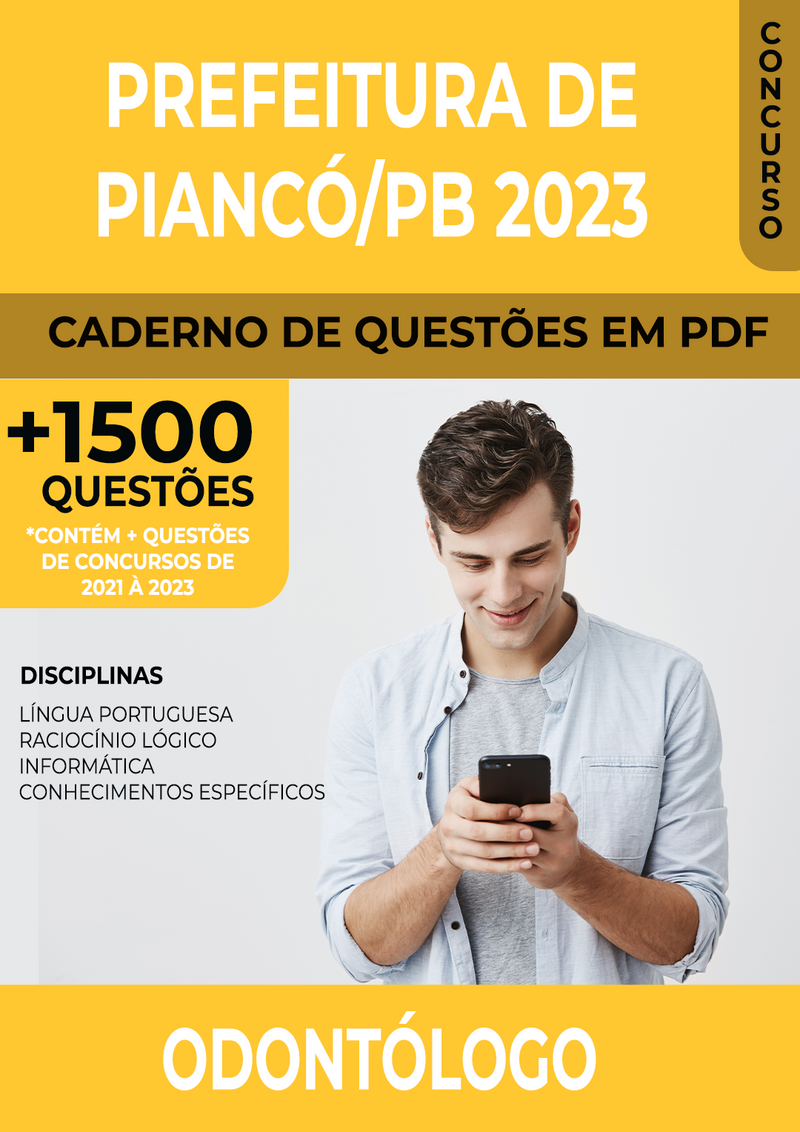 Apostila de Questões para Concurso da Prefeitura de Piancó/PB 2023 para Odontólogo - Mais de 1.500 Questões Gabaritadas | loja123shop