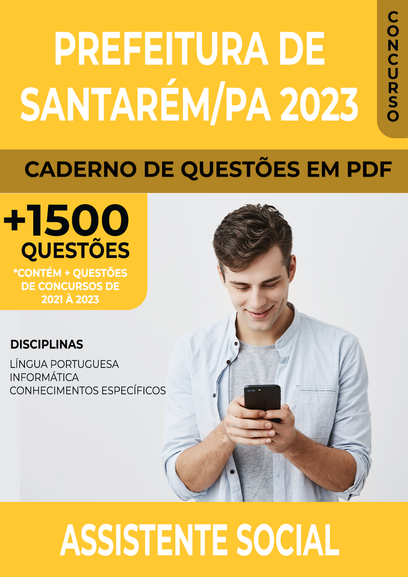 Apostila de Questões para Concurso da Prefeitura de Santarém/PA 2023 para Assistente Social - Mais de 1.500 Questões Gabaritadas | loja123shop