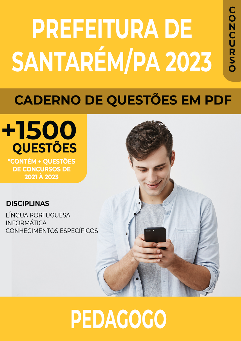 Apostila de Questões para Concurso da Prefeitura de Santarém/PA 2023 para Pedagogo - Mais de 1.500 Questões Gabaritadas | loja123shop