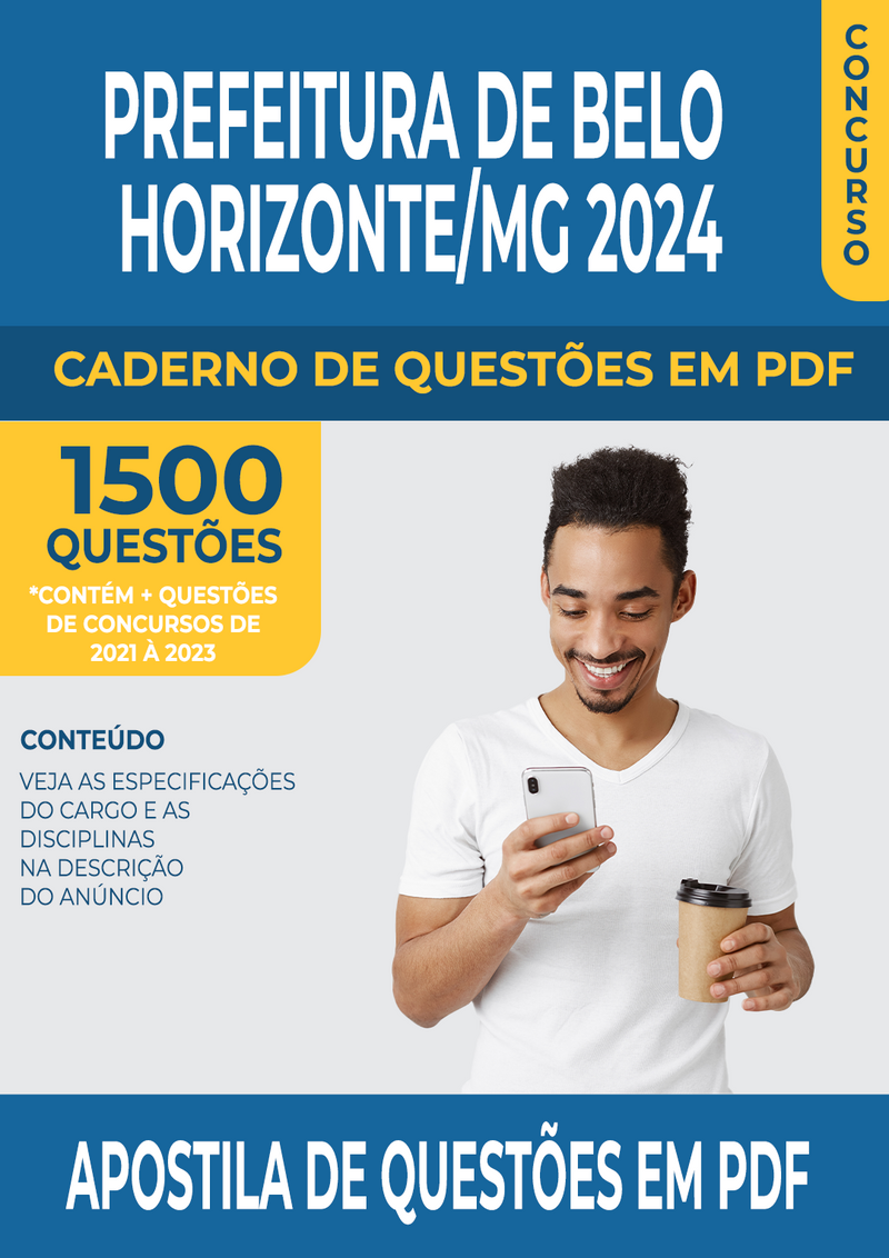 Apostila de Questões para Concurso da Prefeitura de Belo Horizonte/MG 2024 para Analista de Tecnologia da Informação - Área de Infraestrutura de Sistema - Mais de 1.500 Questões Gabaritadas | loja123shop