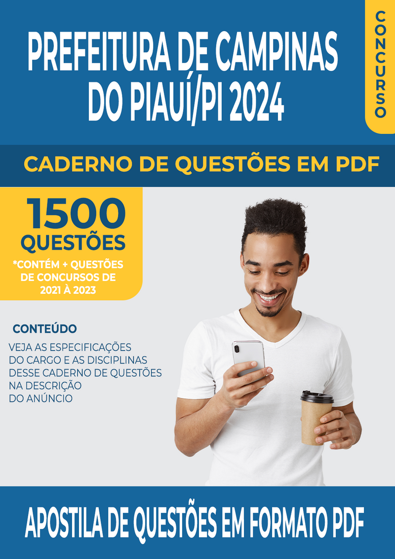 Apostila de Questões para Concurso da Campinas do Piauí/PI 2024 para Motorista - Mais de 1.500 Questões Gabaritadas | loja123shop