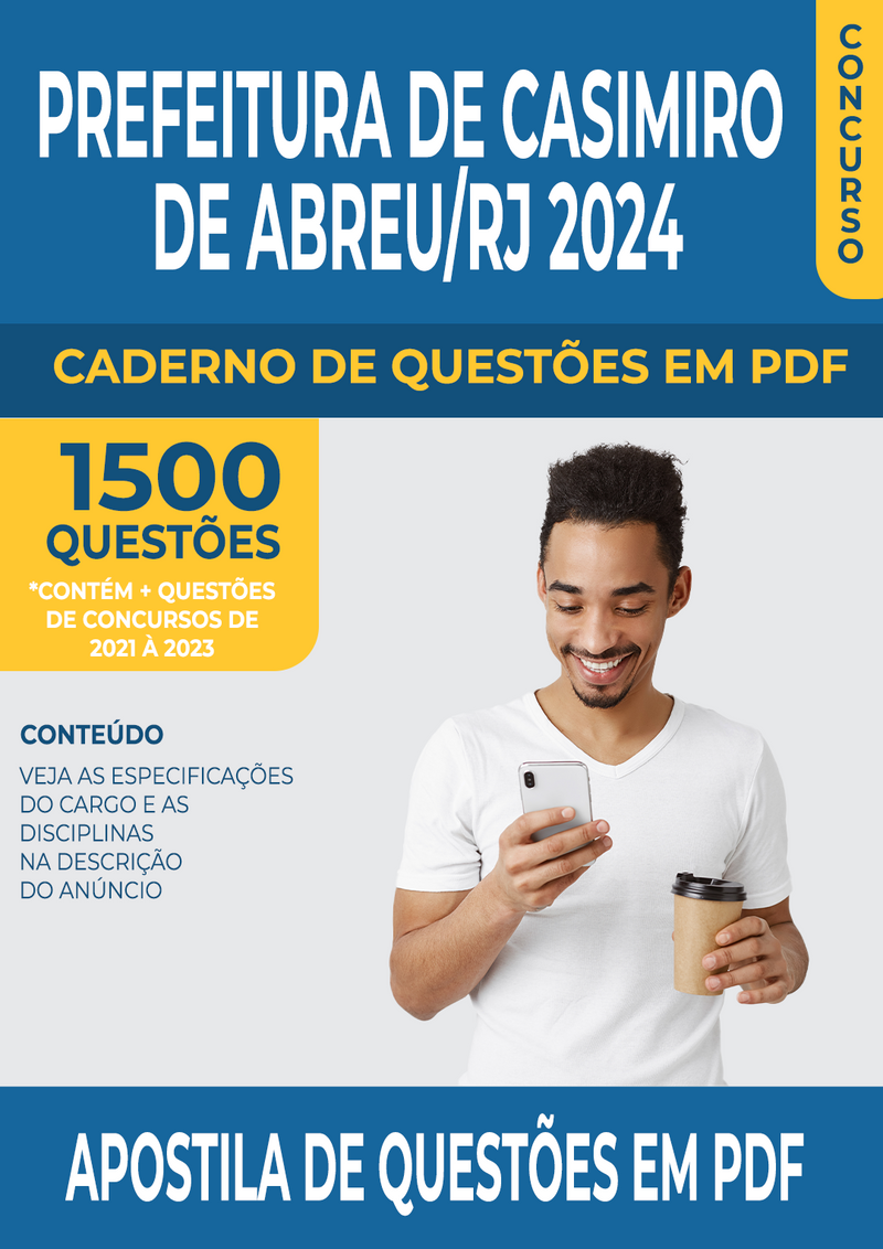 Apostila de Questões para Concurso da Prefeitura de Casimiro de Abreu/RJ 2024 para Auxiliar Administrativo - Mais de 1.500 Questões Gabaritadas | loja123shop