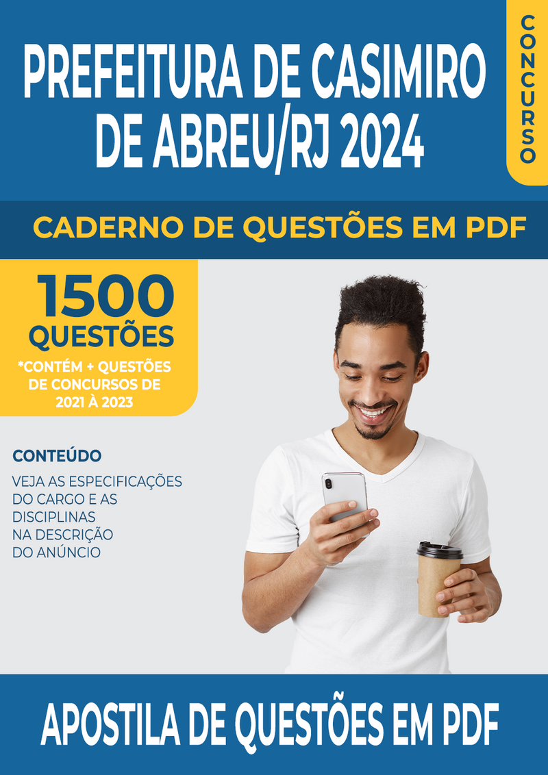 Apostila de Questões para Concurso da Prefeitura de Casimiro de Abreu/RJ 2024 para Nutricionista - Mais de 1.500 Questões Gabaritadas | loja123shop