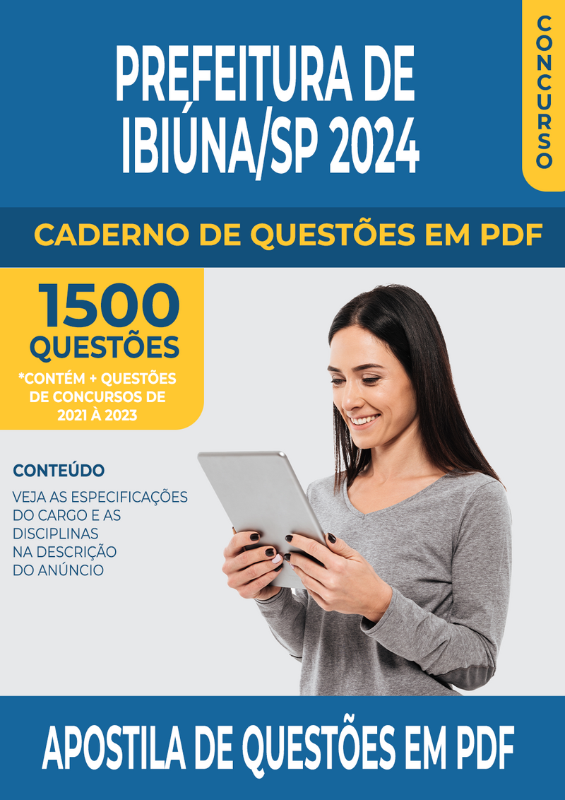 Apostila de Questões para Concurso da Prefeitura de Ibiúna/SP 2024 para Nutricionista - Mais de 1.500 Questões Gabaritadas | loja123shop