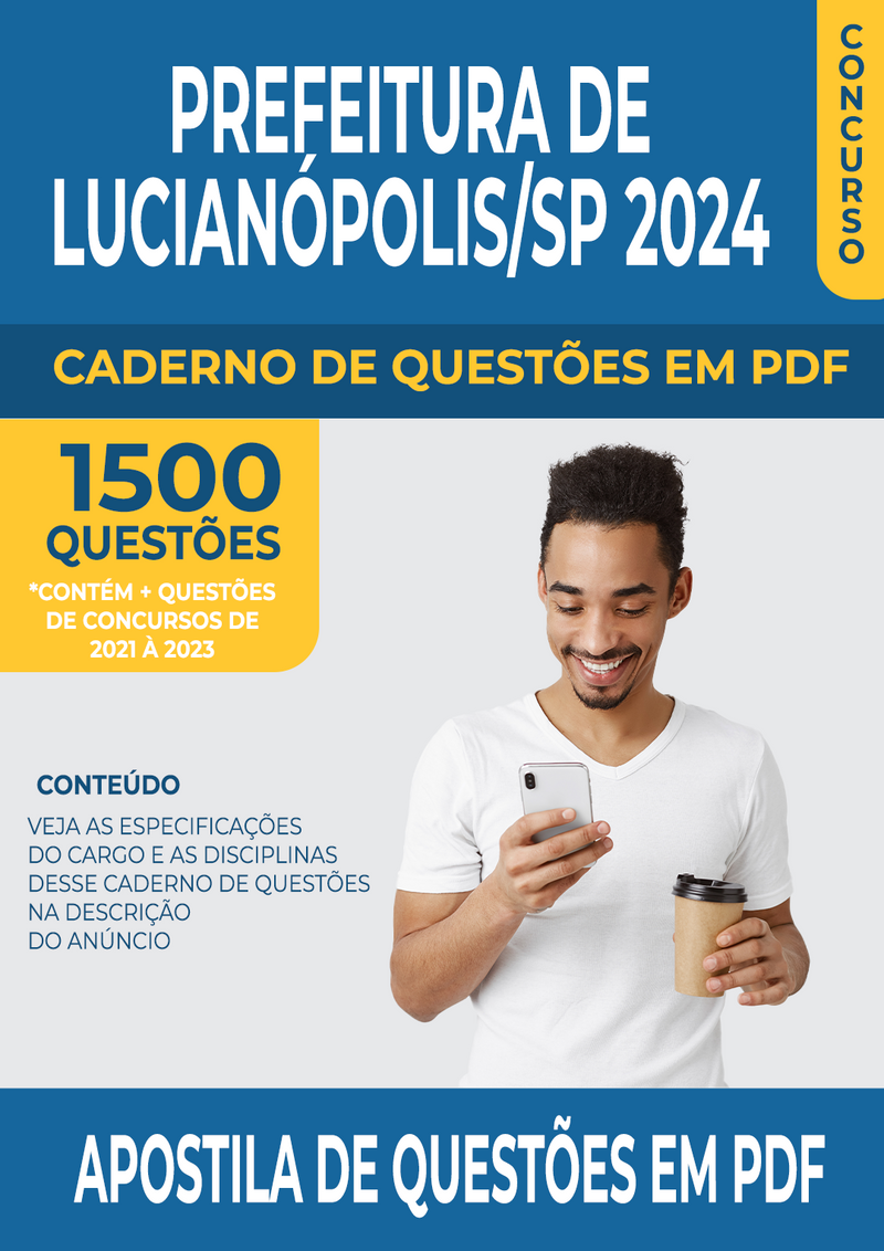 Apostila de Questões para Concurso da Prefeitura de Lucianópolis/SP 2024 para Diversos Cargos - Mais de 1.500 Questões Gabaritadas | loja123shop