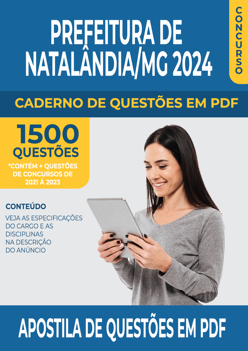 Apostila de Questões para Concurso da Prefeitura de Natalândia/MG 2024 para Fisioterapeuta - Mais de 1.500 Questões Gabaritadas | loja123shop