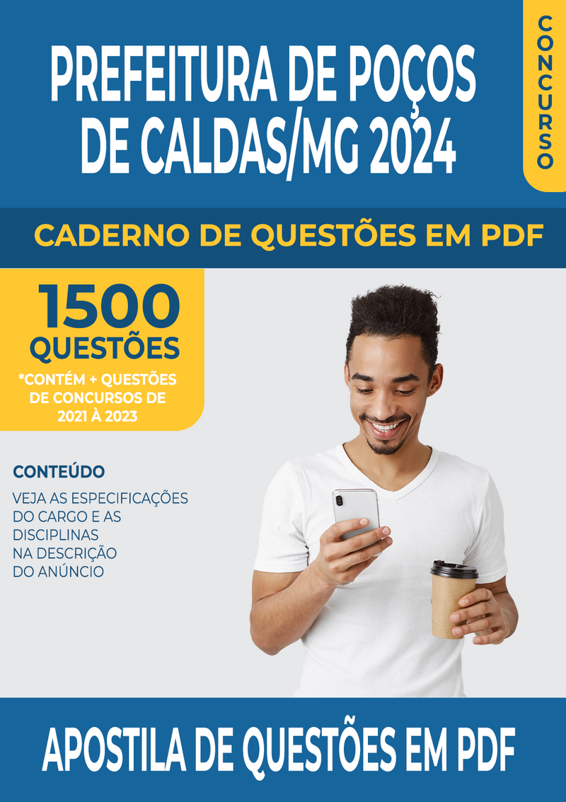 Apostila de Questões para Concurso da Prefeitura de Poços de Caldas/MG 2024 para Arquiteto - Mais de 1.500 Questões Gabaritadas | loja123shop