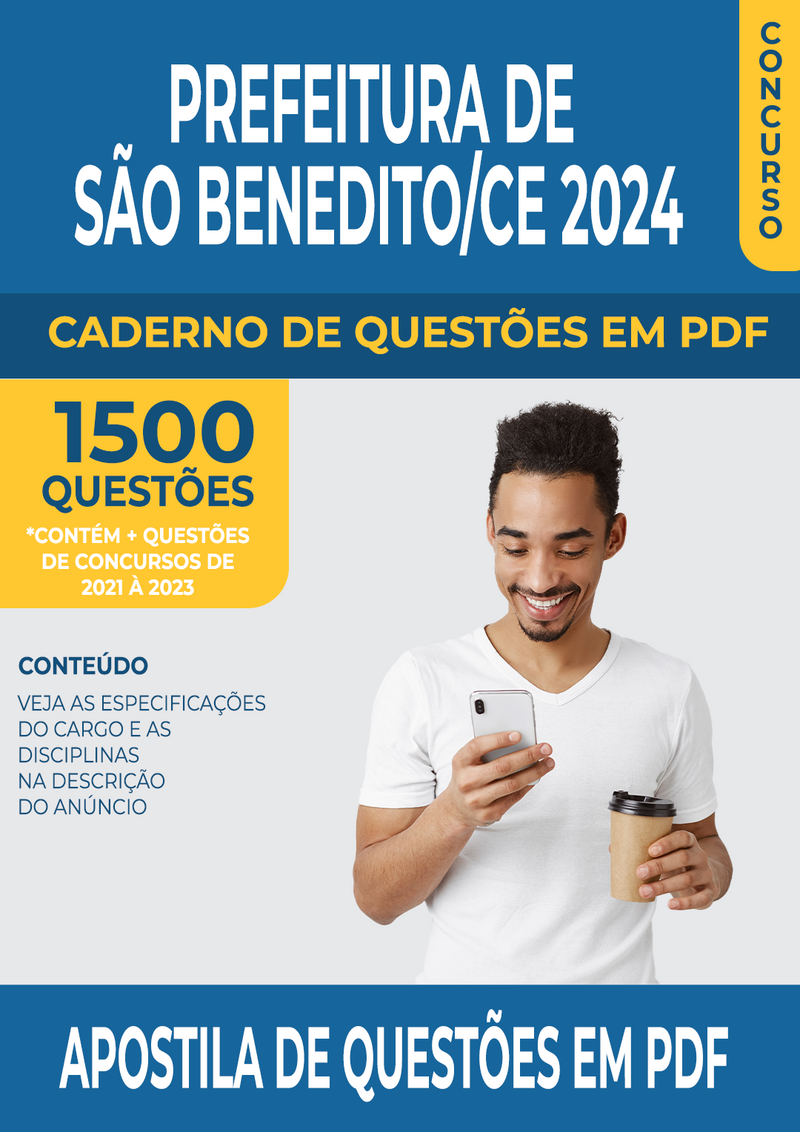 Apostila de Questões para Concurso da Prefeitura De São Benedito/CE 2024 para Odontólogo - Mais de 1.500 Questões Gabaritadas | loja123shop