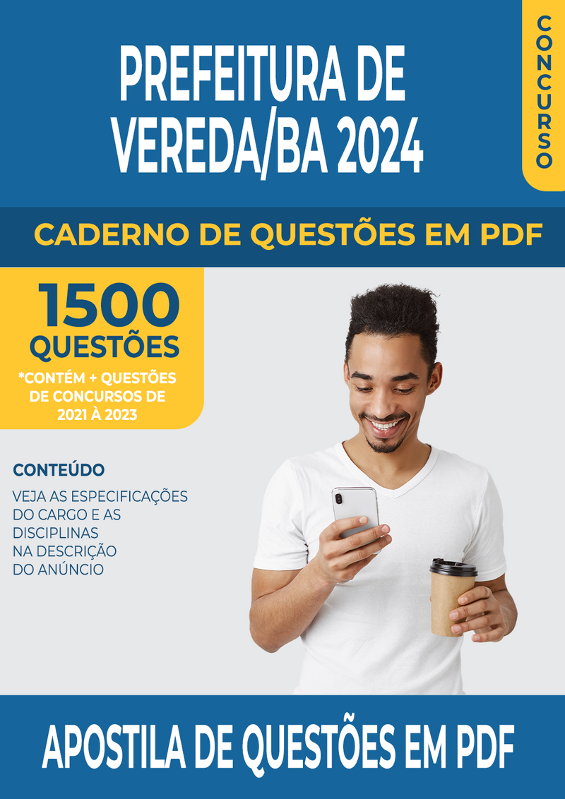 Apostila de Questões para Concurso da Prefeitura de Vereda/BA 2024 para Agente de Alimentação Escolar - Mais de 1.500 Questões Gabaritadas | loja123shop